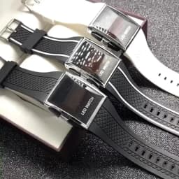 Men Sport Digital Watches Black White Rectangle Man LED Fitness Watch Silicone Strap Mens Electronic Clock Relogio Masculino New