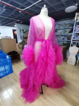 Ladies Dressing Gown Perspektive Sheer Long Robe Fluffy Dessous Fotografie Bridal Fluffy Maternity Robes Photo Shoot Bathrobe