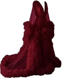 Ladies Dressing Gown Perspektive Sheer Long Robe Fluffy Dessous Fotografie Bridal Fluffy Maternity Robes Photo Shoot Bathrobe
