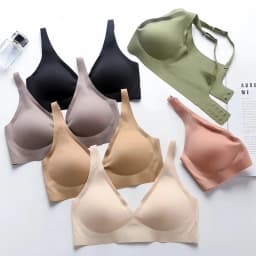 No-Show Deep V-neck Bras For Women Push-Up Bra Wire Free Sexy Lingerie Padded Underwear Plus Size Solid Color Intimates S-3XL