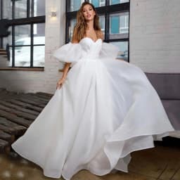 Princess White Wedding Dress Puff Short Sleeve Plus Size Bridal Dresses Lace up Back A Line Cheap Wedding Gowns Vestido de Noiva