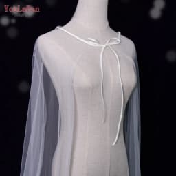 YouLaPan G16 Cathedral Long Bridal Shawl Wedding Cape Shoulder Cover FemaleWraps Bolero Ivory Woman Party Shawl Customizable