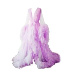 Women's Burgundy Photography Dress Sexy Robe Nightgown Ruffles Sleepwear Lace Tulle Bathrobe Pajamas Prom Bridesmaid Shawl