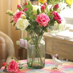 YO CHO Pink Rose Silk Wedding Bouquet Flowers Mariage DIY Bride Flowers Latex Artificial Rose Bouquets For Bridesmaids Decor