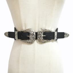 1Pc 4*68cm Women Elastic Double Buckle Belts Cummerbunds Chain Ladies Waistband with Dress Fashion Decoration Punk Belt Corset