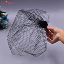 TOPQUEEN VA02 100% Handmade Birdcage Veil Blusher Veil White Ribbon Flower Headband Veil For Bridal Hair Accessories Face Veil