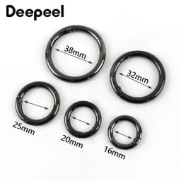 10Pcs Deepeel 10-38mm Metal O Ring Buckle Round Openable Spring Clasp Carabiner Snap Keychain Hooks DIY Clothes Bags Accessories