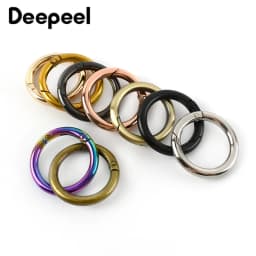 10Pcs Deepeel 10-38mm Metal O Ring Buckle Round Openable Spring Clasp Carabiner Snap Keychain Hooks DIY Clothes Bags Accessories