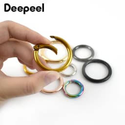 10Pcs Deepeel 10-38mm Metal O Ring Buckle Round Openable Spring Clasp Carabiner Snap Keychain Hooks DIY Clothes Bags Accessories