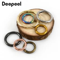 10Pcs Deepeel 10-38mm Metal O Ring Buckle Round Openable Spring Clasp Carabiner Snap Keychain Hooks DIY Clothes Bags Accessories