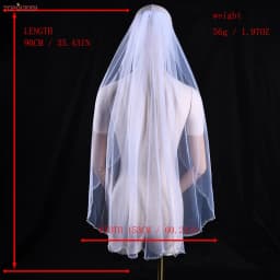 TOPQUEEN V35 Bridal Veil With Pearls Edge Women's Short Veil With Comb Single Tier Pearl Edge Bridal Veil For The Church Veu