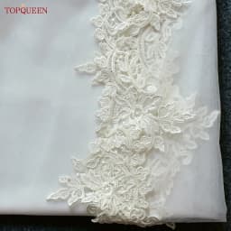 TOPQUEEN G36 Bridal Shawl Sexy Reverse Decoration Cloak Lace Embroidery For Reverse Wedding Dress Wedding Cape Veil Customizable