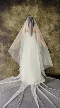 TOPQUEEN V25L Bridal Veils With Long Blusher Veil 3M*3M Elegant Off White Two Layer Veu Of Bride With Comb Boho Veil Cathedral
