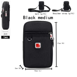 JANGEAR Gaterproof Oxford Cloth Mobile Phone Waist Bag Key Coin Wallet Men's Mobile Phone Bag Multi Function Retro Messenger Bag