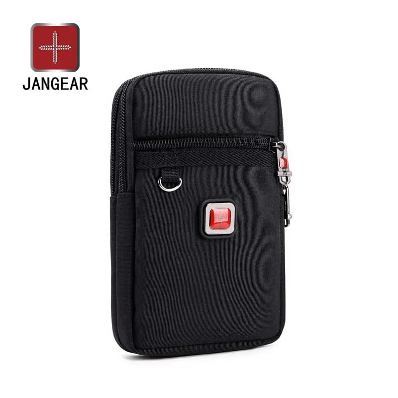 JANGEAR Gaterproof Oxford Cloth Mobile Phone Waist Bag Key Coin Wallet Men's Mobile Phone Bag Multi Function Retro Messenger Bag