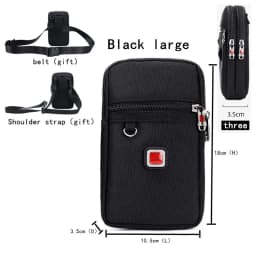 JANGEAR Gaterproof Oxford Cloth Mobile Phone Waist Bag Key Coin Wallet Men's Mobile Phone Bag Multi Function Retro Messenger Bag
