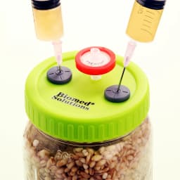 Liquid Culture Lids - Autoclavable WIDE Mouth Jar Lids with Heavy Duty Injection Port for Mushroom Cultivation