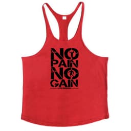 NO PAIN NO GAIN Workout Gym Clothing Bodybuilding Stringer Tank Top Men Cotton Vest Y Back Sleeveless Shirt Sports Singlets