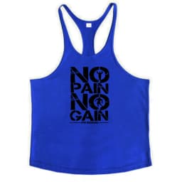 NO PAIN NO GAIN Workout Gym Clothing Bodybuilding Stringer Tank Top Men Cotton Vest Y Back Sleeveless Shirt Sports Singlets