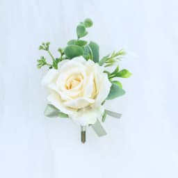 YO CHO White Silk Roses Corsages Boutonnieres Wedding Decoration Marriage Rose Wrist Corsage Pin Boutonniere Flowers for Guests