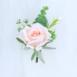 YO CHO White Silk Roses Corsages Boutonnieres Wedding Decoration Marriage Rose Wrist Corsage Pin Boutonniere Flowers for Guests