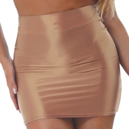 Womens Glossy Mini Skirts Solid Color Shiny Low Rise Elastic Waistband Pool Party Nightclub Ruffled Skirt Bikini Cover Ups