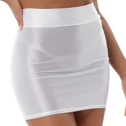 Womens Glossy Mini Skirts Solid Color Shiny Low Rise Elastic Waistband Pool Party Nightclub Ruffled Skirt Bikini Cover Ups
