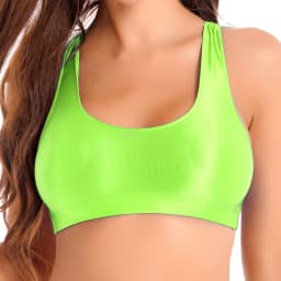 Womens Glossy Mini Skirts Solid Color Shiny Low Rise Elastic Waistband Pool Party Nightclub Ruffled Skirt Bikini Cover Ups