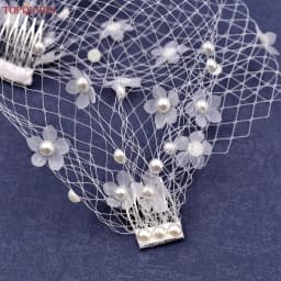 TOPQUEEN VA15 Russian Tulle Cage Veil White Crinoline Face Veil Headband Fascinator Cocktail Hats Bridal Hair Accessories