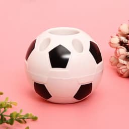 Soccer Shape Tool Supplies Pen Pencil Holder Football Shape Toothbrush Holder Desktop Rack Table Home Decoration Student Gifts