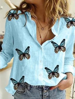Leisure White Yellow Shirts Button Lapel Cardigan Top Lady Loose Long Sleeve Oversized Shirt Womens Blouses Casual Tunic Blusas