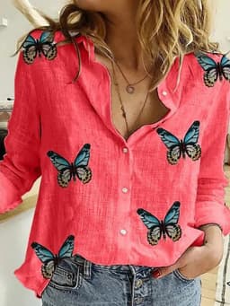 Leisure White Yellow Shirts Button Lapel Cardigan Top Lady Loose Long Sleeve Oversized Shirt Womens Blouses Casual Tunic Blusas