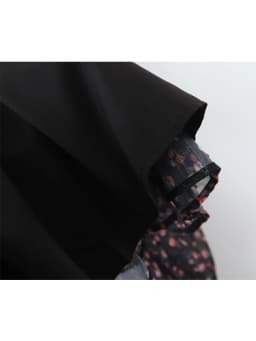 YENKYE Autumn Fashion Women Vintage Floral Print Chiffon Dress Sexy Semi-Sheer Long Sleeve Layered Ruffle Ladies Short Dress