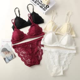 Women Lace Bra And Panties Set Embroidery Lace Bralette Underwear Set Push Up Brassiere Low Briefs Female Sexy Lingerie Set