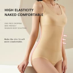 Flarixa Large Size One Piece Body Shapewear Waist Trainer Women's Corset Seamless Abdomen Pants Crotch Buckle Slimming Underwear