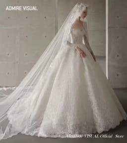 Newest Wedding Dress For Bride Ball Gown Lace Sweetheart Neckline Long Sleeves Custom Made Plus Sizes Vestidos De Novias