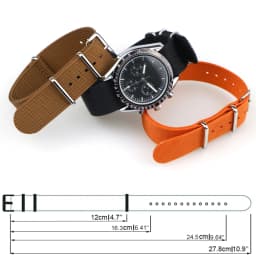 Ribbed Watch Strap 16mm 18mm 19mm 20mm 21mm 22mm 24mm One-Piece Nylon Braid Ballistic Fabric Watchband Accessories Military Band