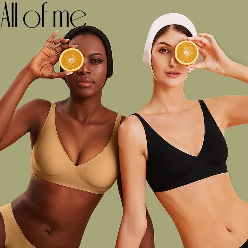 Women Latex Bra Seamless Underwear Sexy Brassieres Woman's Wireless Bras Soft Female Intimates Lingerie Plus Size Bralette S-XL