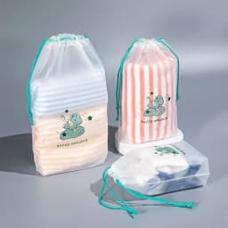 3pcs/set Cartoon Printing Drawstring Swimming Storage Bag Sports Travel Clothes Underwear Shoes Cosmetic Waterproof Organizer