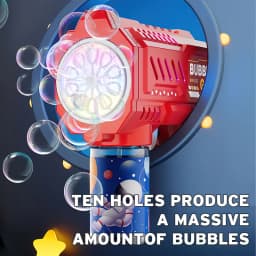 Children bubble machine glowing toy fully automatic bubble gun produces a large amount bubbles without battery and bubble water