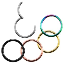 1PC Titanium Steel Black Seamless Hinged Nose Hoop Septum Clicker Piercings Lip Labret Ring Ear Cartilage Tragus Sexy Jewelry