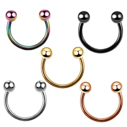 1PC Titanium Steel Black Seamless Hinged Nose Hoop Septum Clicker Piercings Lip Labret Ring Ear Cartilage Tragus Sexy Jewelry