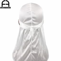 Unisex Women Men Silk Durag Turban Hat Wigs Biker Headwear Headband Hair Accessories Long Tail Straps Bandanas Silky Durags