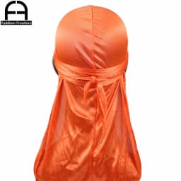 Unisex Women Men Silk Durag Turban Hat Wigs Biker Headwear Headband Hair Accessories Long Tail Straps Bandanas Silky Durags