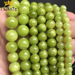 Natural Stone Beads Lemon Green Jades Round Loose Spacer Beads For Jewelry Making 6/8/10mm DIY Handmade Bracelets 15''Strand