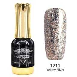 Venalisa 12ml TPO FREE Diamond Top Coat Supply Nail Art Enamel Gel Nail Polish Shining Glitter Sequin Starry Platinum Paint Gel