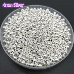 Five Sizes Gold Color Silvery Bronze Iron Metal Beads Jewelry Findings Diy Smooth Ball Spacer