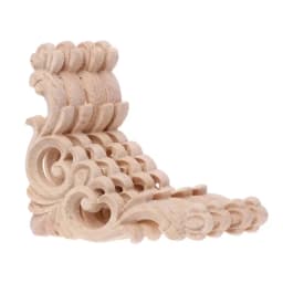 4pcs/set Wood Carved Corner Onlay Applique Unpainted Frame Cupboard Cabinet Decal For Home Furniture Decoration 12x12cm