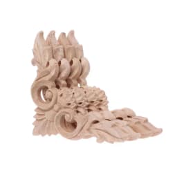 4pcs/set Wood Carved Corner Onlay Applique Unpainted Frame Cupboard Cabinet Decal For Home Furniture Decoration 12x12cm