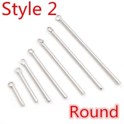 20pcs 10 15 20 25 30 35 40 50mm Stainless Steel Rectangular Straight Tube for Earrings Findings Jewelry Necklace Pendant Charms